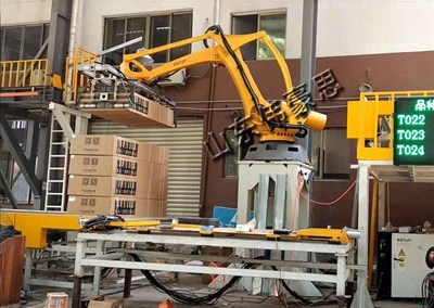 長箱碼垛機(jī)器人 紙箱全自動碼垛機(jī)工作視頻